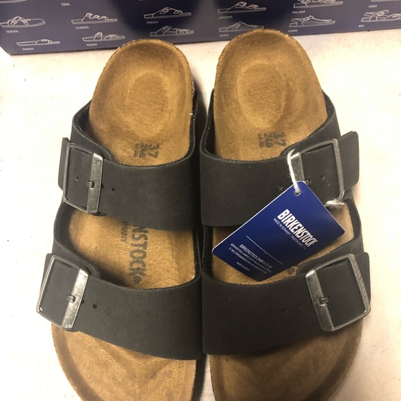 Birkenstock Shoes - Birkenstock Arizona Vegan Anthracite 6 Narrow